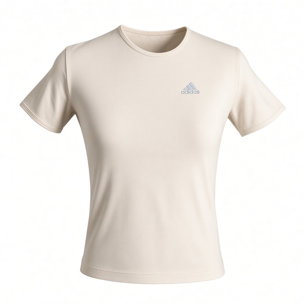 adidas Performance Fitted Athletic Baby Tee - Stretchy - Size Small - White